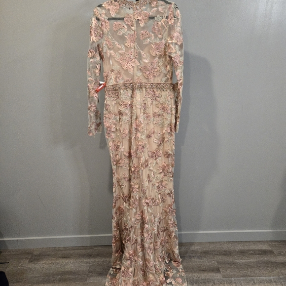 NWT Mac Duggal Long Sleeve Floral Embroidery Trumpet‎ Gown Size Style 79281 - Picture 7 of 14